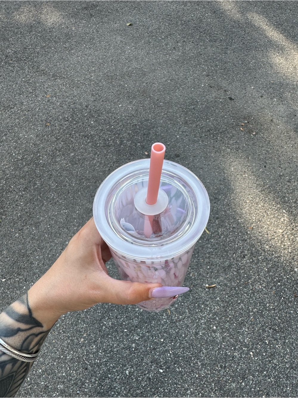 Starbucks pink Strawberry glass Tumbler with Straw - Picture 3 of 3